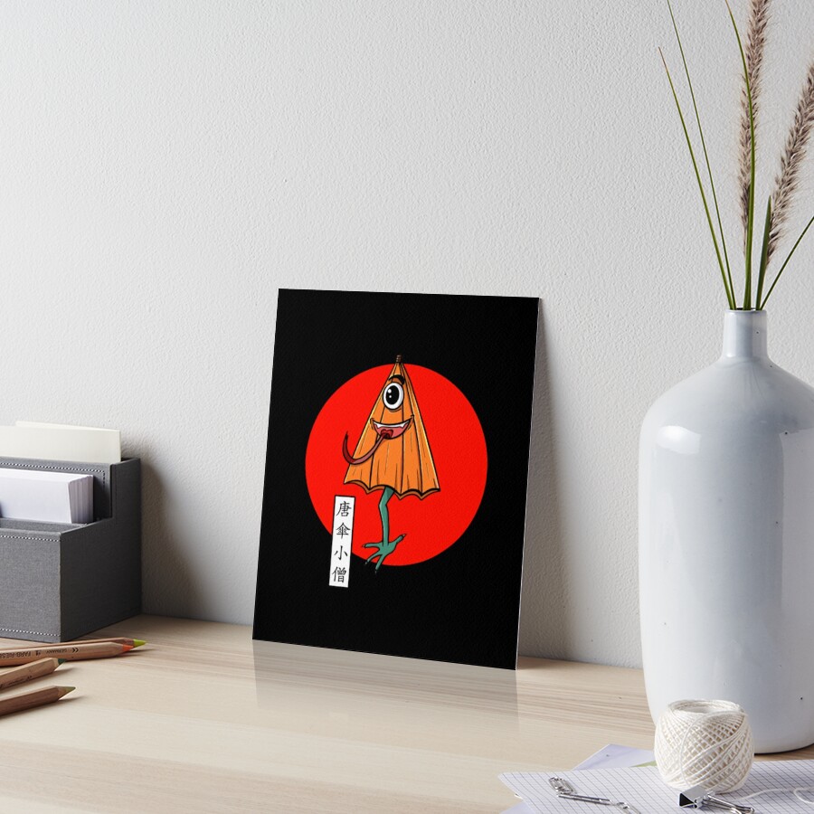 "Japanese Umbrella Monster Ghost Kasa Obake" Art Board Print for Sale