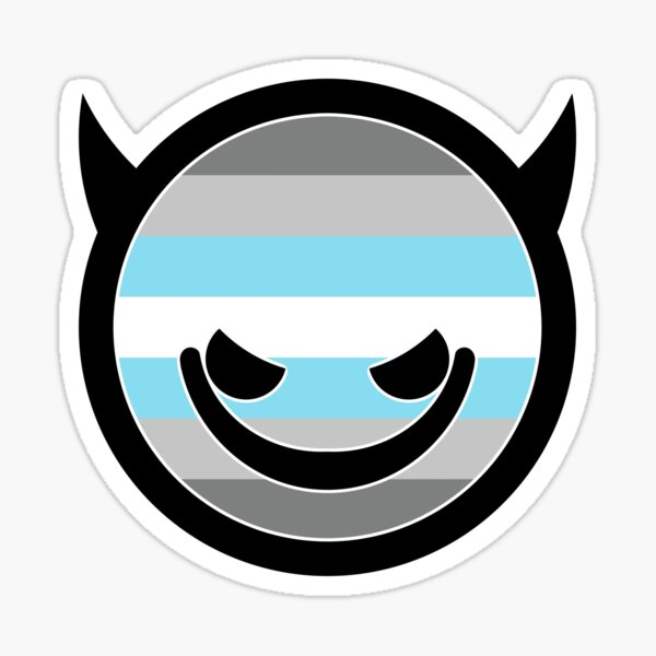 Item preview, Demon Smiley in Demiboy Flag Colours designed and sold by JayneMcAvaney.