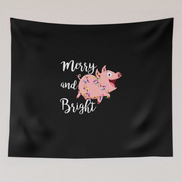 Item preview, Pig with string merry and bright, Pigs Lover designed and sold by HolliuxGift.