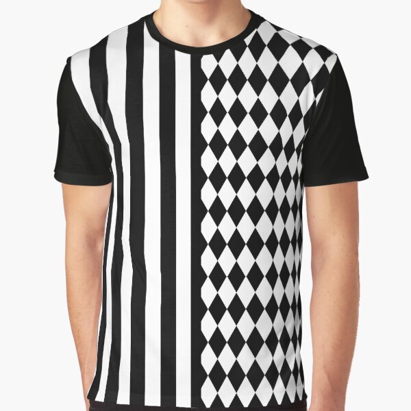 Item preview, Black and White Harlequin Diamonds and Stripes designed and sold by HotHibiscus.