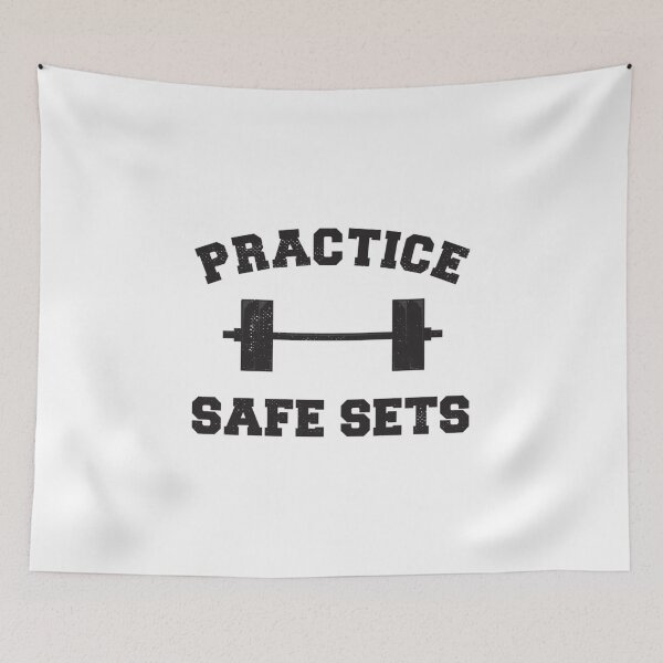 Item preview, Practice Safe Sets Gym Workout Meme Humor Pullover designed and sold by LancKag.