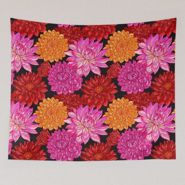 Item preview, Dahlia Flowers color drawn on a white background. Vector sketch of flowers. designed and sold by IrinaVaneeva.