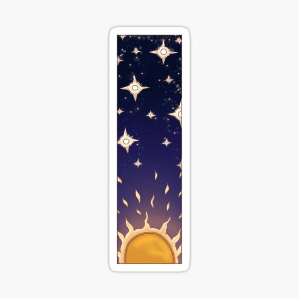 Starry night and setting sun! Sticker