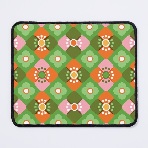Item preview, 70s flowers orange and green designed and sold by pakanta.