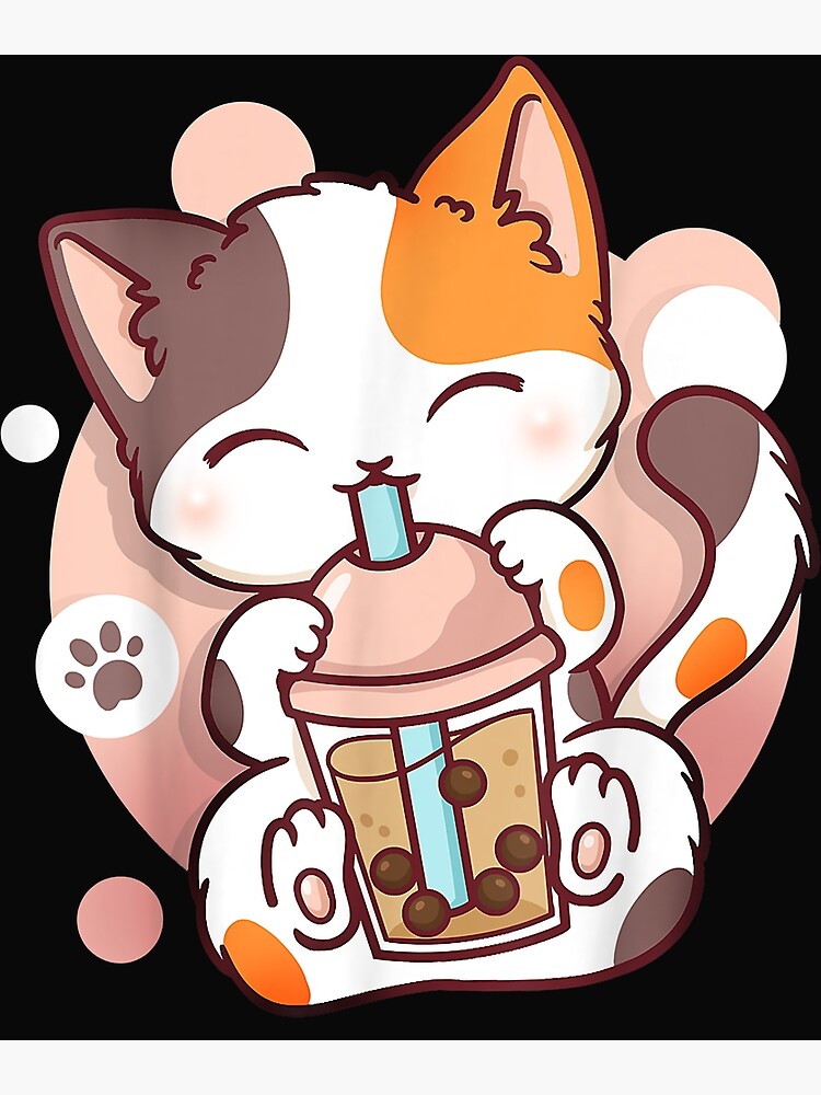 Boba Tea Bubble Cat Kawaii Neko Anime Cute Cat Boba - Cat Boba