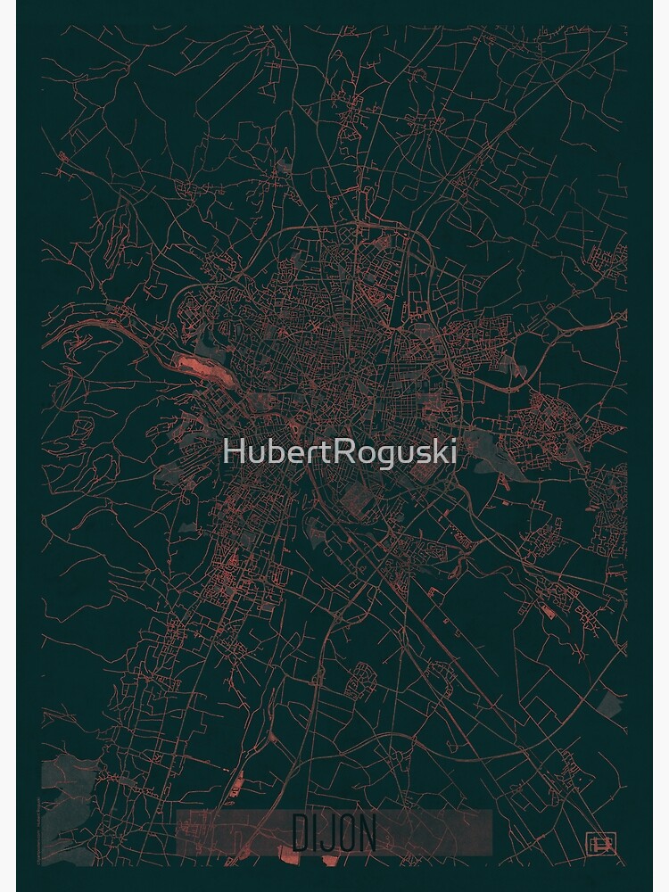 Dijon Map Red by HubertRoguski