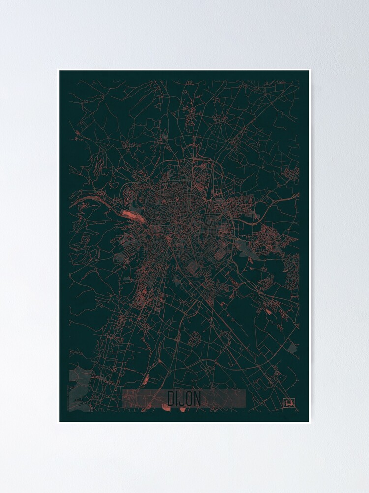Alternate view of Dijon Map Red Poster