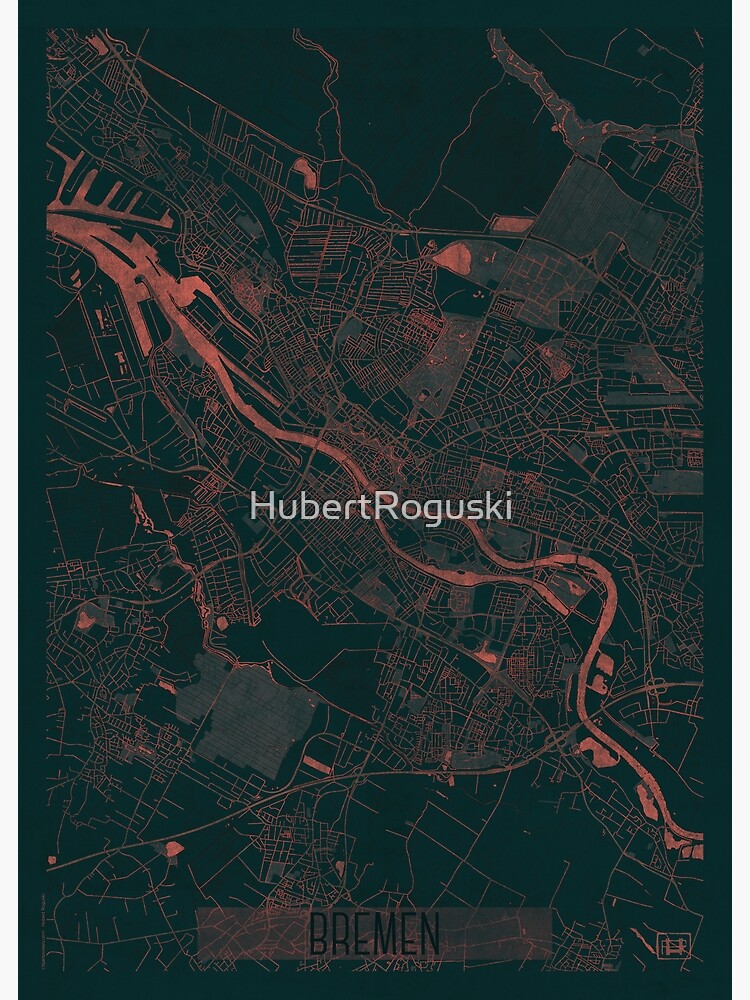 Bremen Map Red by HubertRoguski