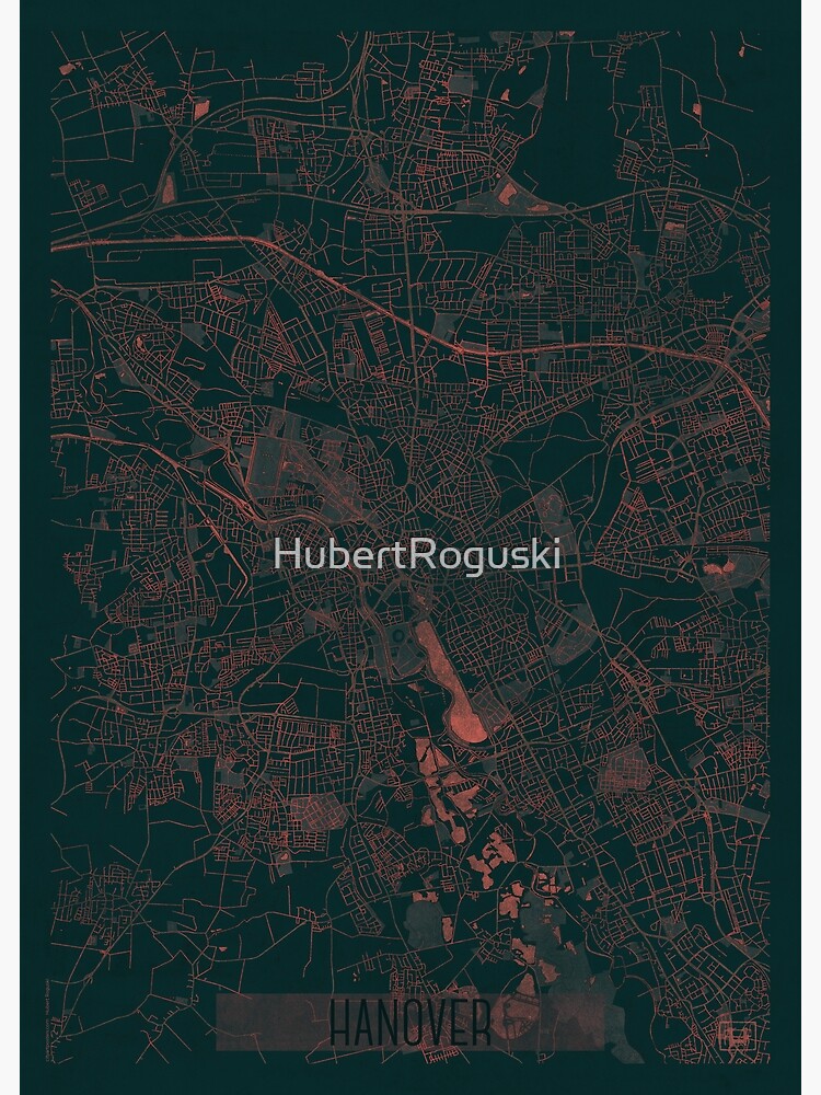 Thumbnail 3 of 3, Poster, Hanover Map Red designed and sold by HubertRoguski.