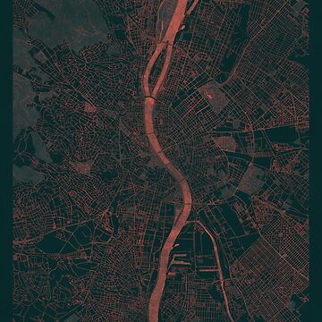Artwork thumbnail, Budapest Map Red by HubertRoguski