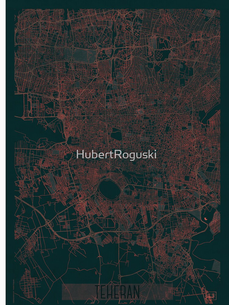 Teheran Map Red by HubertRoguski
