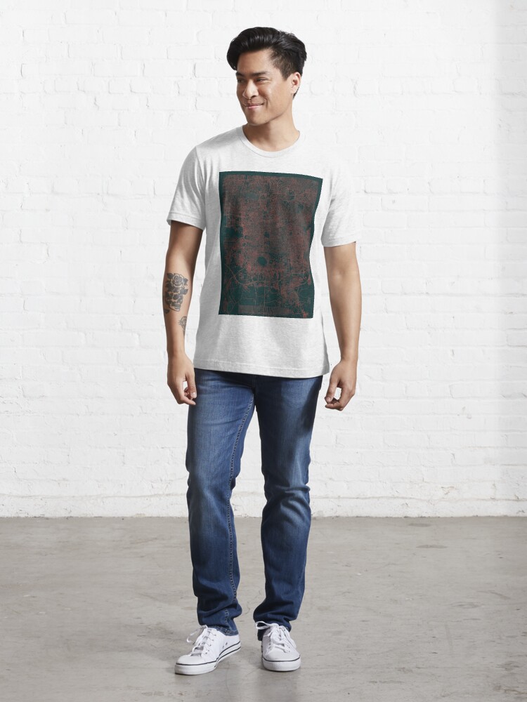 Alternate view of Teheran Map Red Essential T-Shirt