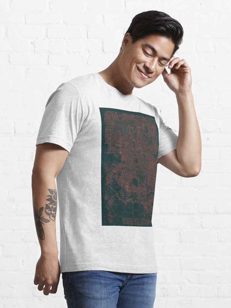 Alternate view of Teheran Map Red Essential T-Shirt