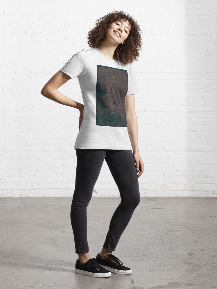 Alternate view of Teheran Map Red Essential T-Shirt