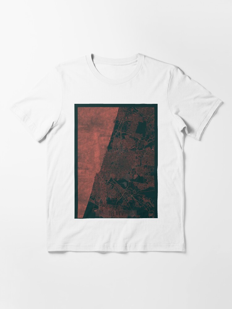 Alternate view of Tel Aviv Map Red Essential T-Shirt