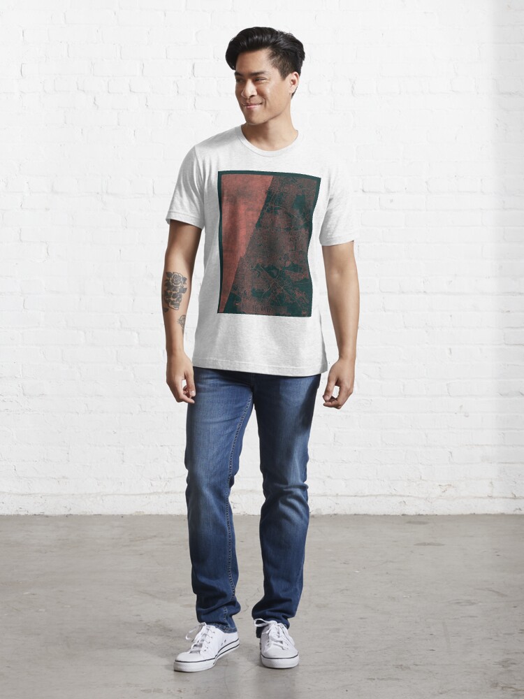Alternate view of Tel Aviv Map Red Essential T-Shirt