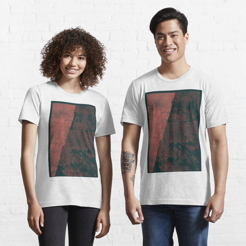 Tel Aviv Map Red Essential T-Shirt