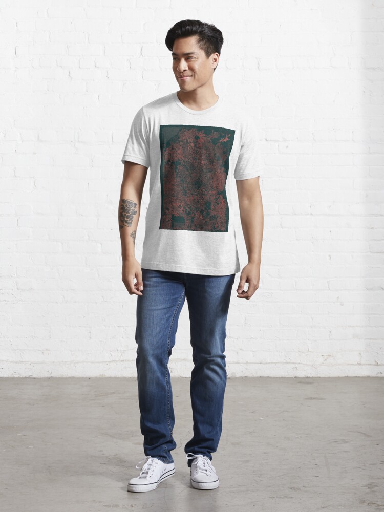 Thumbnail 5 of 7, Essential T-Shirt, Kuala Lumpur Map Red designed and sold by HubertRoguski.
