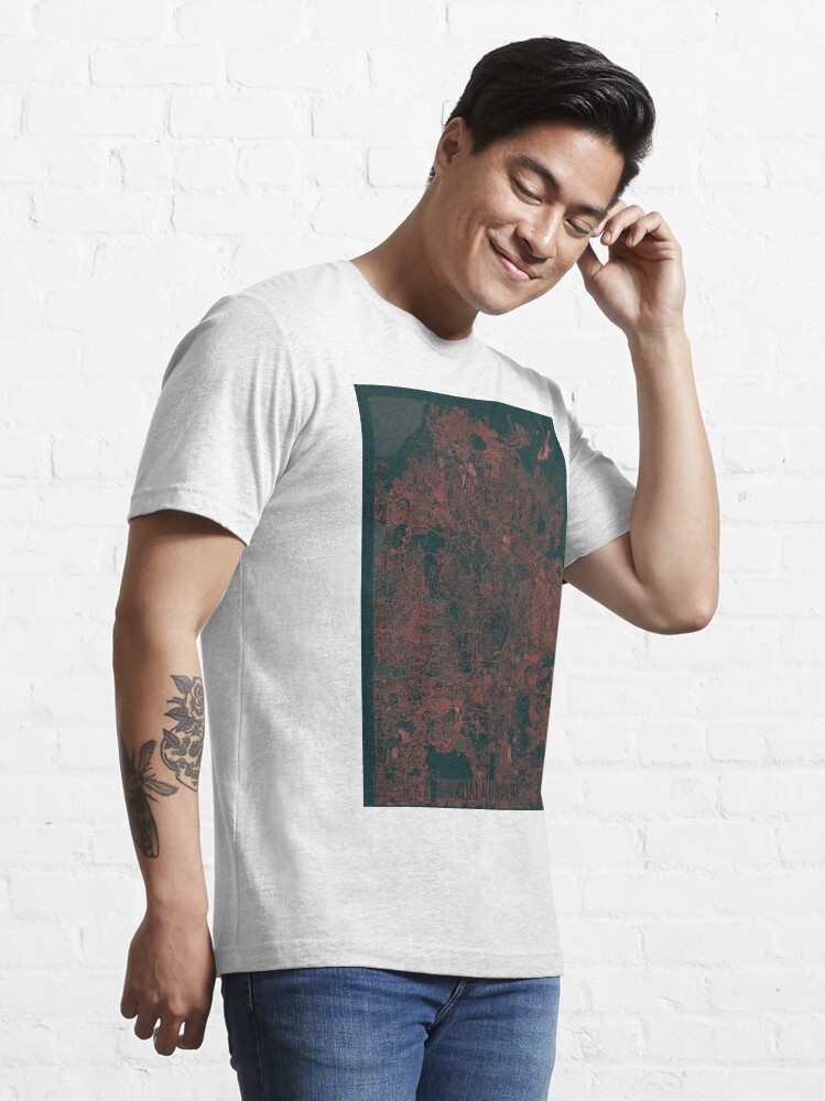 Thumbnail 3 of 7, Essential T-Shirt, Kuala Lumpur Map Red designed and sold by HubertRoguski.