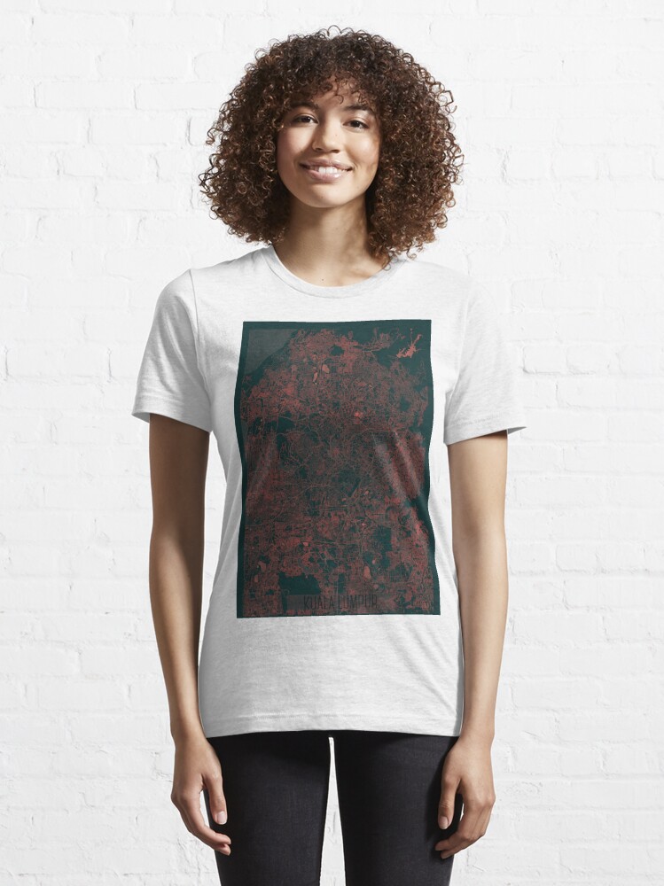 Essential T-Shirt, Kuala Lumpur Map Red designed and sold by HubertRoguski
