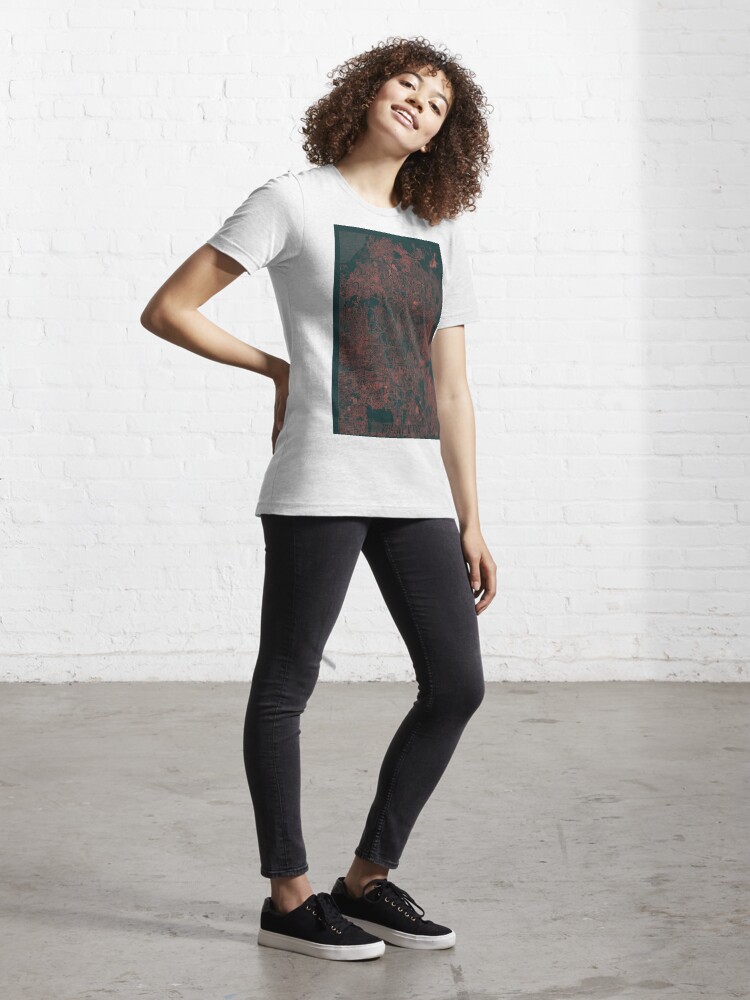 Thumbnail 4 of 7, Essential T-Shirt, Kuala Lumpur Map Red designed and sold by HubertRoguski.
