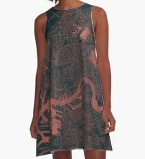 Rotterdam Map Red A-Line Dress