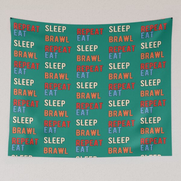 Item preview, eat sleep brawl repeat  designed and sold by TopCoice.