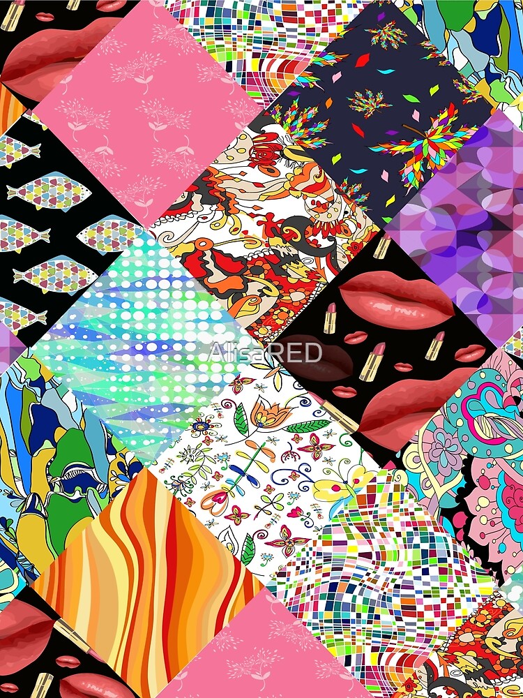 Thumbnail 4 of 4, Graphic T-Shirt, Patchwork pattern. designed and sold by AlisaRED.