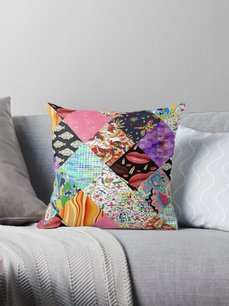 Thumbnail 1 of 4, Pillow, Patchwork pattern. designed and sold by AlisaRED.