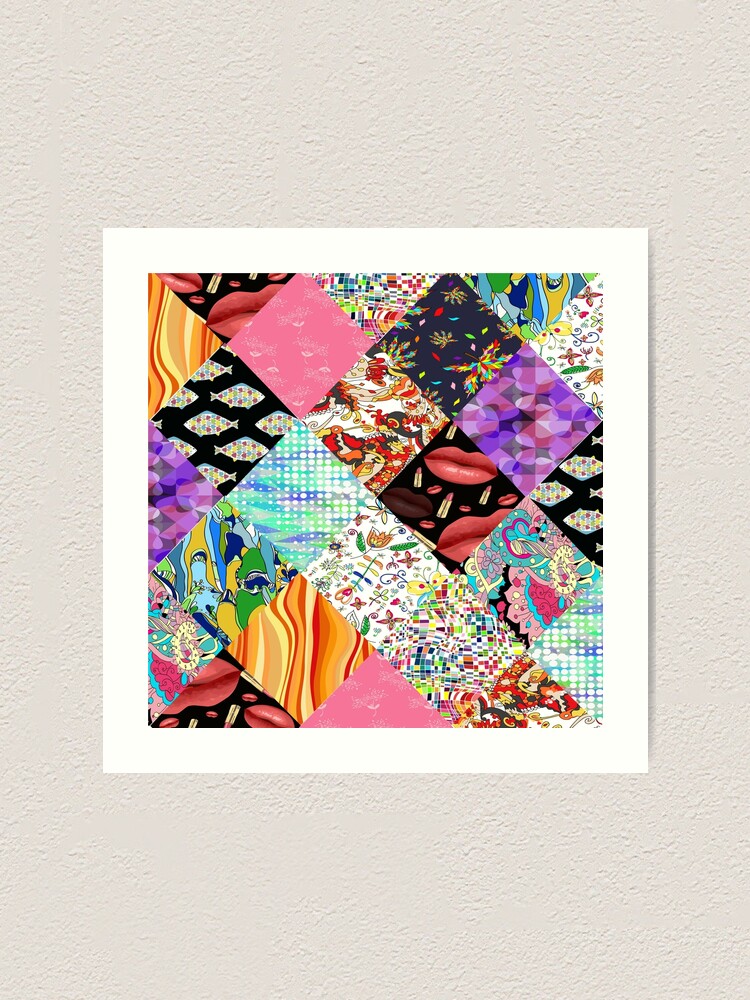 Thumbnail 1 of 3, Art Print, Patchwork pattern. designed and sold by AlisaRED.
