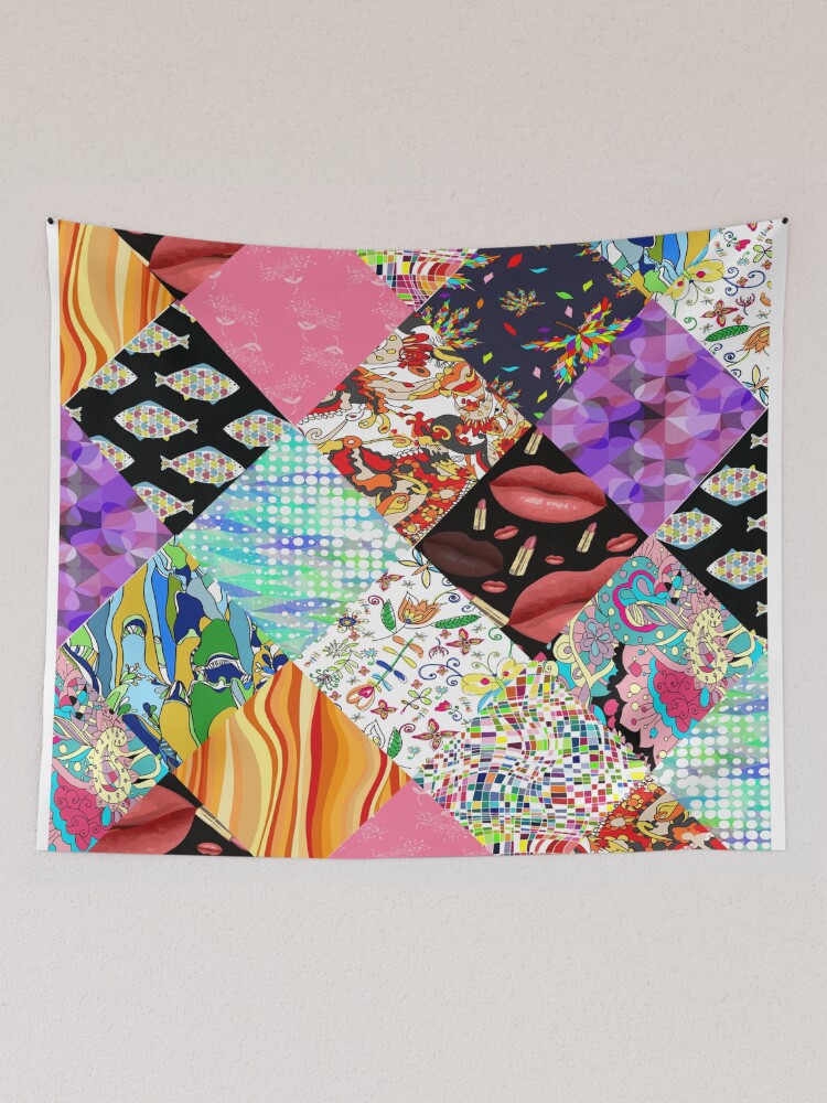 Thumbnail 2 of 3, Tapestry, Patchwork pattern. designed and sold by AlisaRED.
