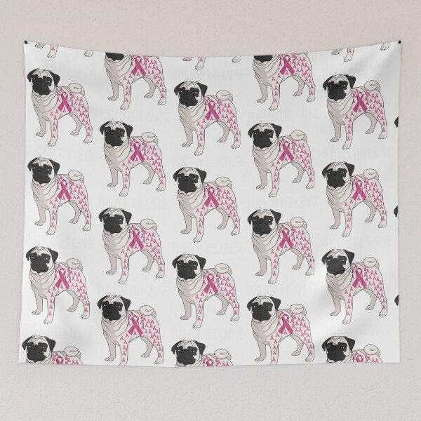 Item preview, Pug For The Cause Tshirt Breast Cancer Awareness Pink Ribbon   designed and sold by PrintdesignzF.