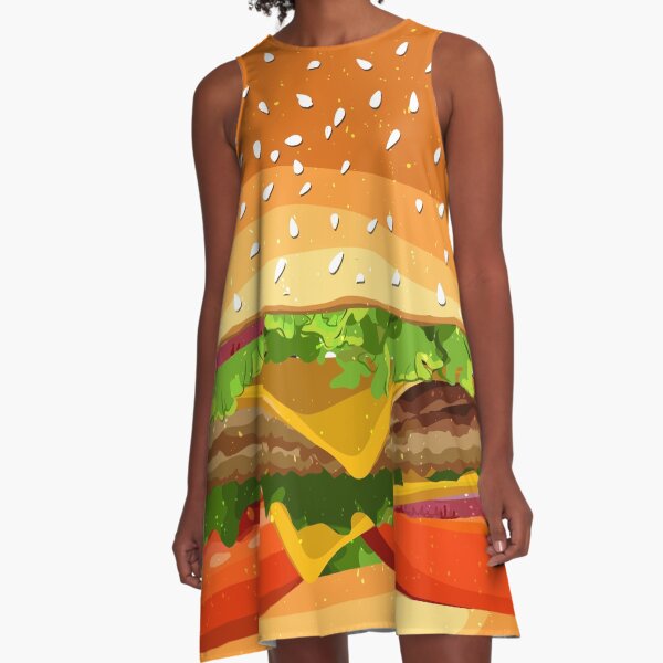 Cheeseburger pattern. A-Line Dress