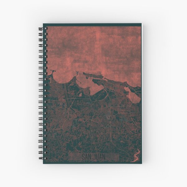 San Juan Map Red Spiral Notebook