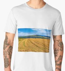 agricultural field in mountains Men's Premium T-Shirt