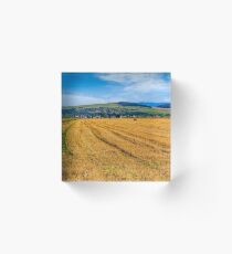 agricultural field in mountains Acrylic Block
