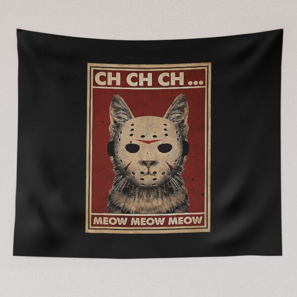 Item preview, Ch Ch Ch Meow Meow Scary Halloween Cat Horror Slasher Movie designed and sold by MalloWilli.