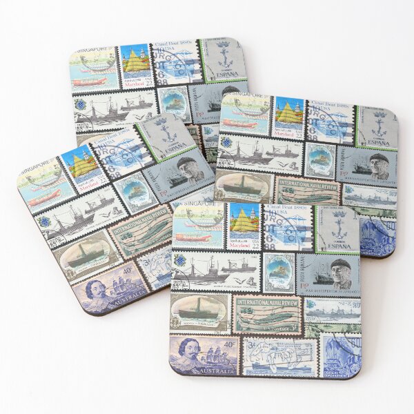 Item preview, Boat and Ship Stamp Collage  designed and sold by 2AGoodHome.