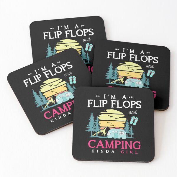 Item preview, I'm A Flip Flops And Camping Kinda Girl Funny Camper Camp Flip Flops Retro Camping designed and sold by BennetJaco.