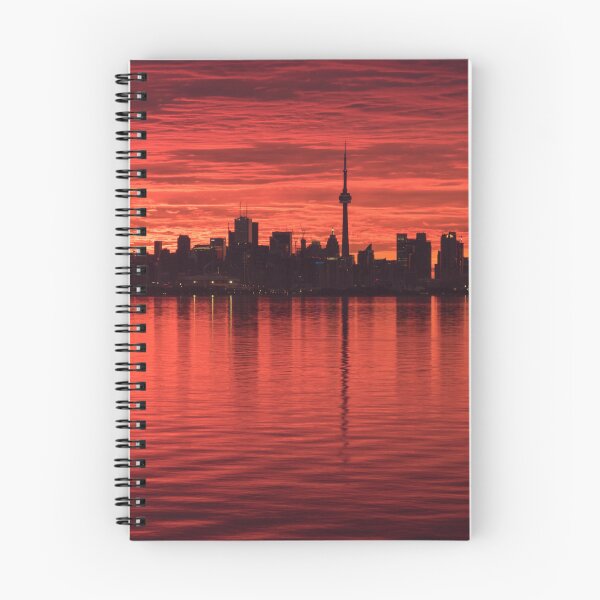 Item preview, From Below the Horizon - Flamboyant Sunup Behind Toronto Distinctive Skyline designed and sold by Georgia Mizuleva.
