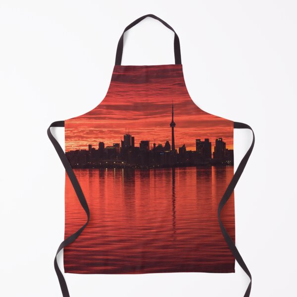 Item preview, From Below the Horizon - Flamboyant Sunup Behind Toronto Distinctive Skyline designed and sold by Georgia Mizuleva.