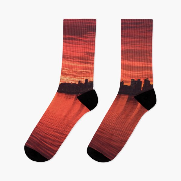 Item preview, From Below the Horizon - Flamboyant Sunup Behind Toronto Distinctive Skyline designed and sold by Georgia Mizuleva.