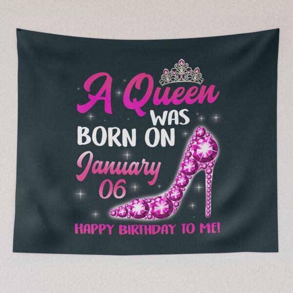 Item preview, A Queen Was Born On January 06 Happy Birthday To Me designed and sold by TokudaAichi.