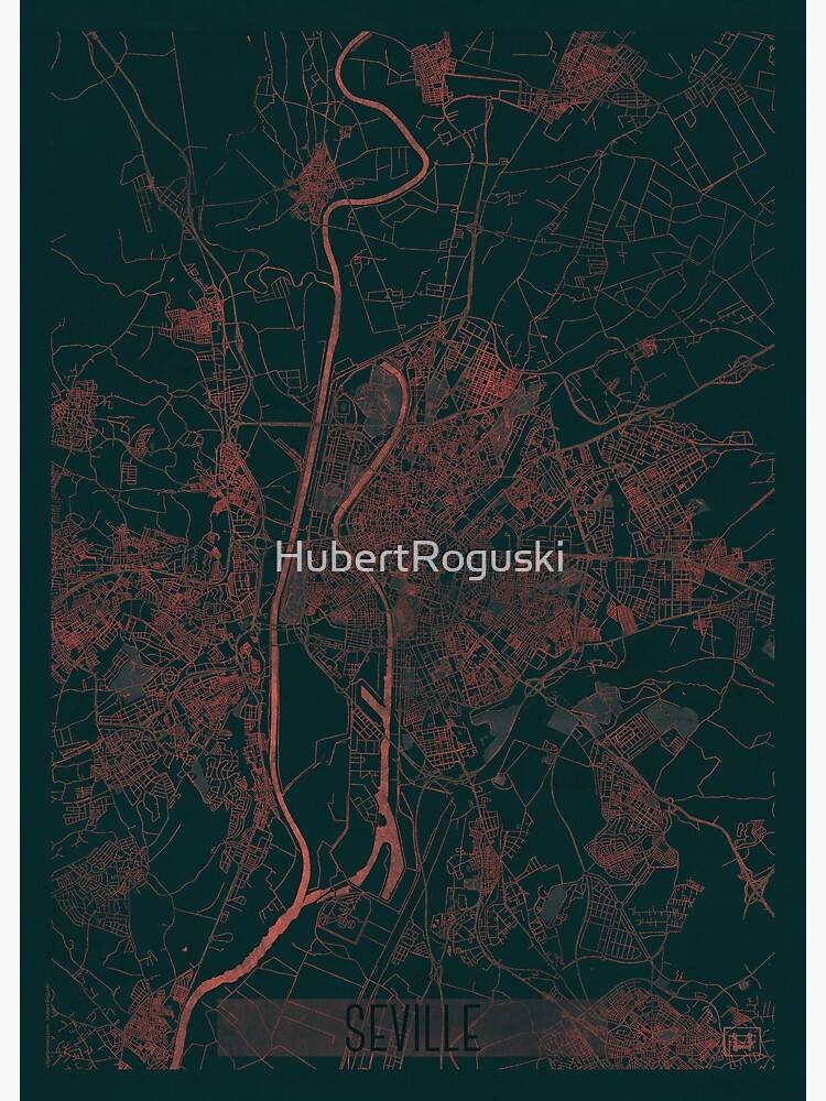 Seville Map Red by HubertRoguski
