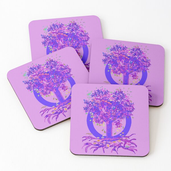 Item preview, Tree of Life PEACE Tree purple and pink  designed and sold by MonicaArtist.