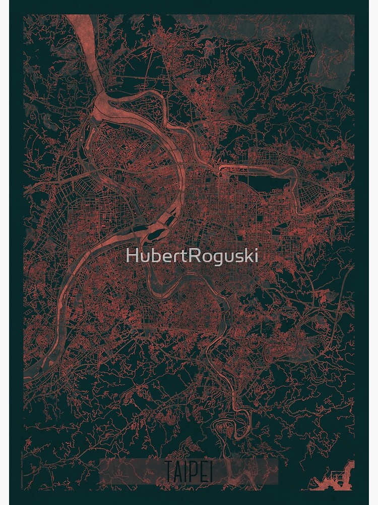 Taipei Map Red by HubertRoguski