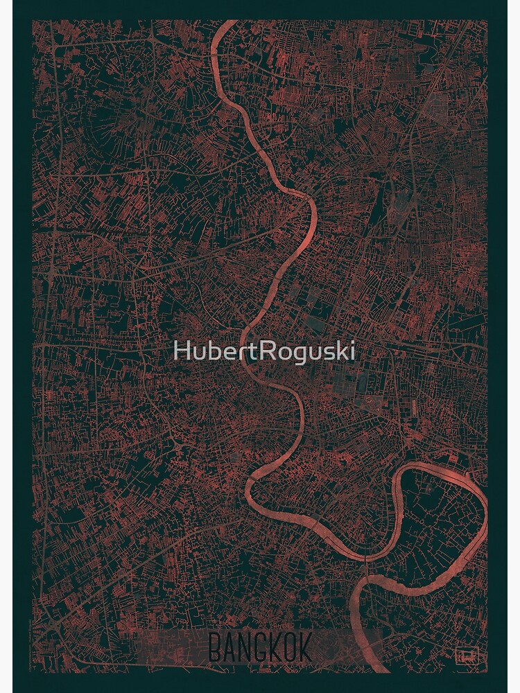 Bangkok Map Red by HubertRoguski