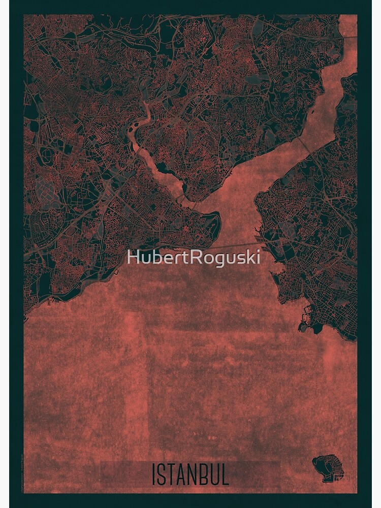 Istanbul Map Red by HubertRoguski