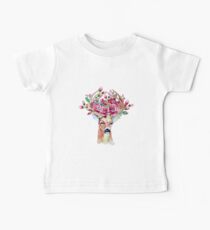 Shy watercolor floral deer Baby Tee