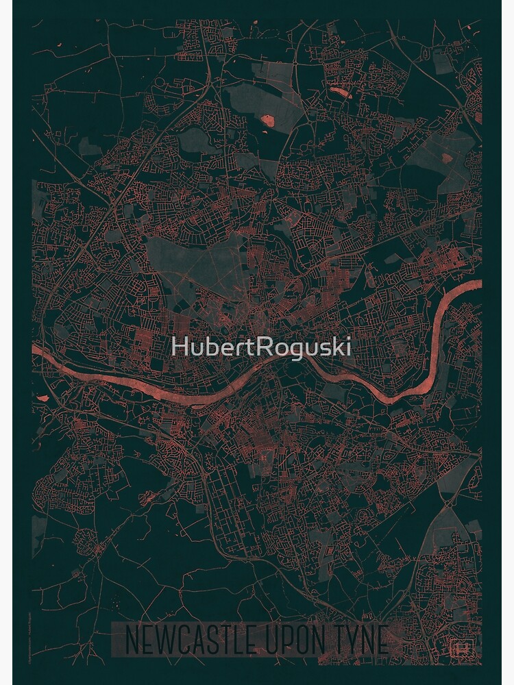 Newcastle upon Tyne Map Red by HubertRoguski